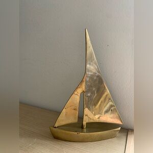 Vintage Brass Sailboat Sculpture Midcentury Modern Classic Timeless